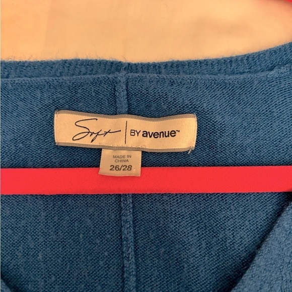 Soft by Avenue Blue V-Neck Sweater Tunic 26W - Picture 3 of 3